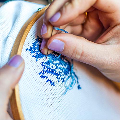 Similane Embroidery Kit 215 Pcs,100 Colors Threads,5 Pcs Embroidery Hoops,3 Pcs Aida Cloth,40 Sewing Pins,Cross Stitch Tools and Embroidery Starter Kit for Adults and Kids Beginners - Image 4