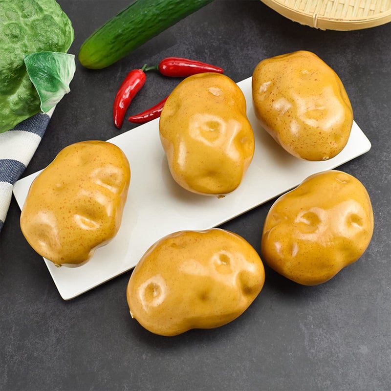 Lorigun Lorigun Foam Fake Potatos Simulation Bubble Fruits & Vegetables Emotion Arrangement Scenes Props Simulation Potato X 5Pcs  - Image 4