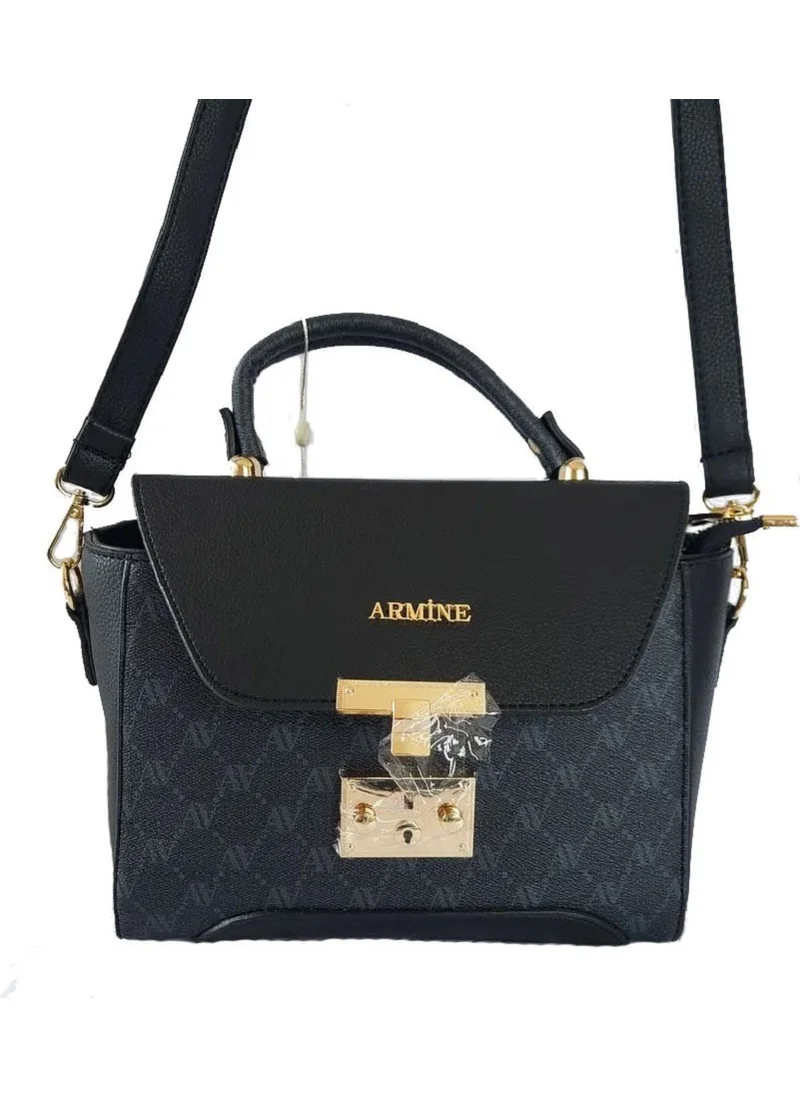 ARMINE Women's Black Dotted Hand and Shoulder Bag 378