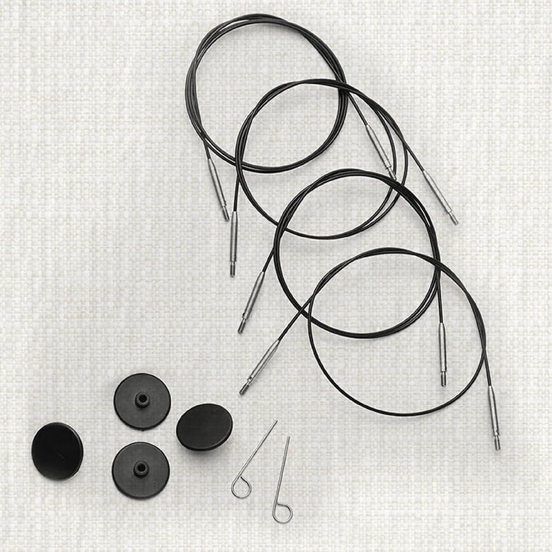 KnitPro 360Â° Nylon Coated Stainless Steel Black Silver Swivel Cable | 30"/ 76cm (to Make 40"/ 100cm IC Needle) - Image 5