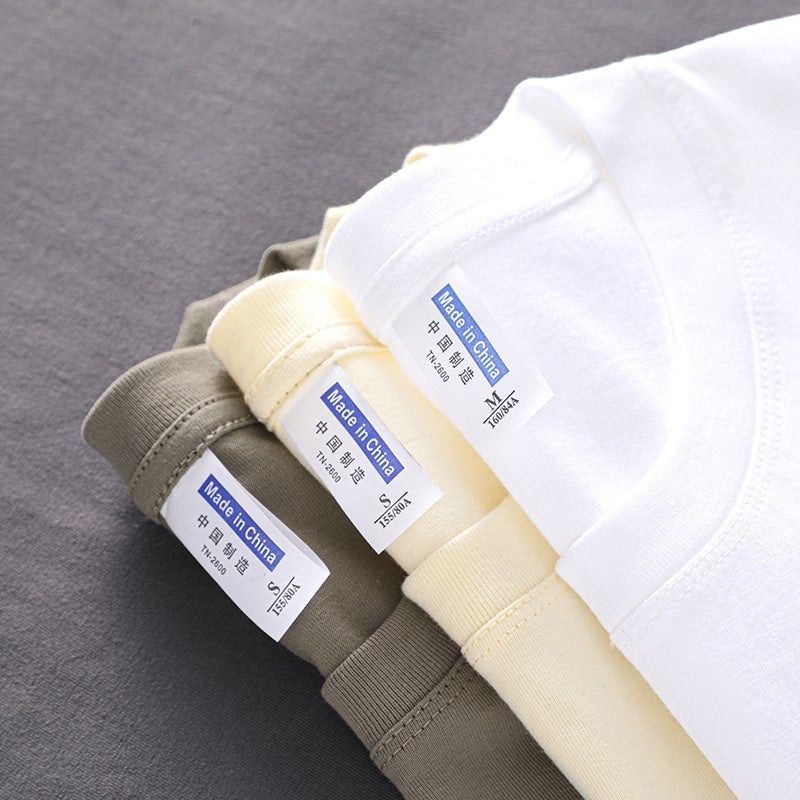 260G Heavy Net Version 100 Cotton Short-Sleeved T-Shirt Men'S And Women'S Same Round Neck Loose Casual Vest Advertising Shirt - Image 5