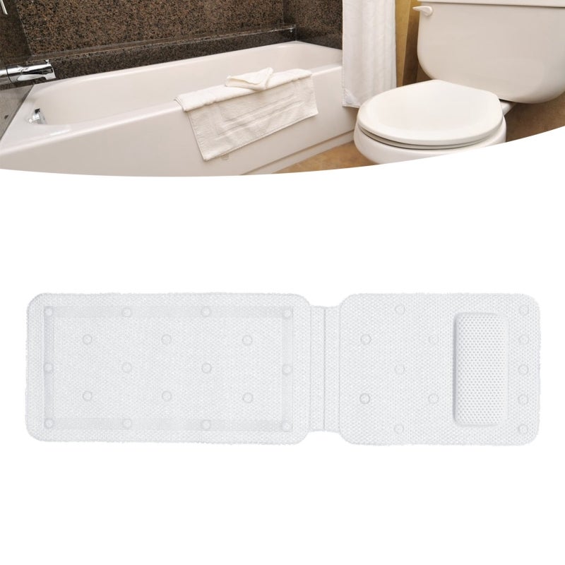 Full Body Spa Bath Mattress: PVC Sponge Inner With Breathable Mesh Cloth, Powerful Suction Cups, Hollow Out Design - Non-slip Washable Durable Bathtub Mat for Smooth Surface Bathtubs - Image 4