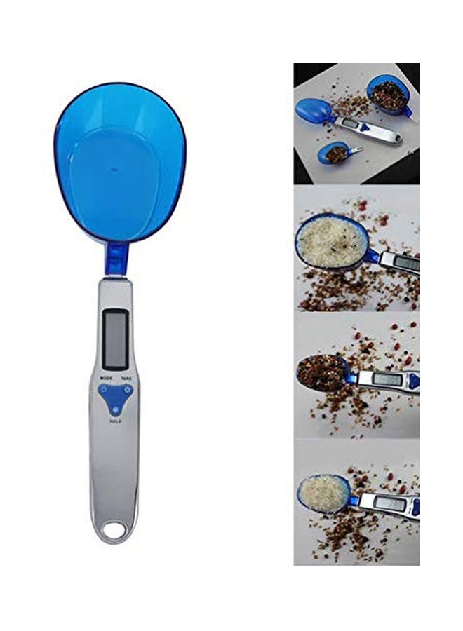 RIXI Spoon Shaped Electronic Food Weight Scale Blue/White 3.7x2.8x0.7inch - Image 2