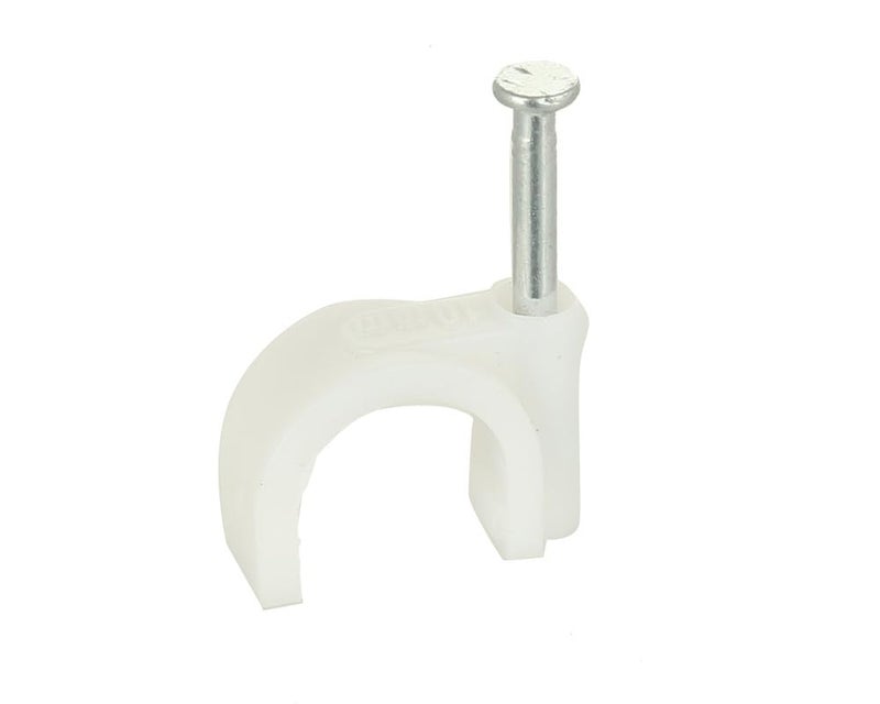 3A Round Cable Clip With Screw 10ml Set Of 20 Pieces - White 94456