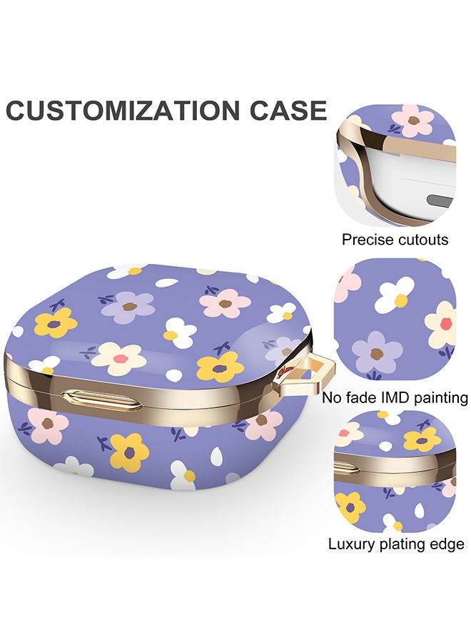 O Ozone Case for Galaxy Buds Live Case (2020) / Galaxy Buds 2 Case (2021) / Galaxy Buds Pro Case (2021) Cute Patterns Hard Shell Protective Cover Violet - Image 3