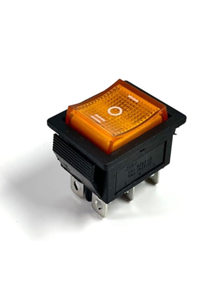 KNP KNP KCD4 16A 250VAC Rocker Switch is a durable and versatile ON-OFF switch designed for high current applications Its robust 6 pin configuration allows for flexible wiring options making it suitable for a variety of devices and systems.  - Image 1