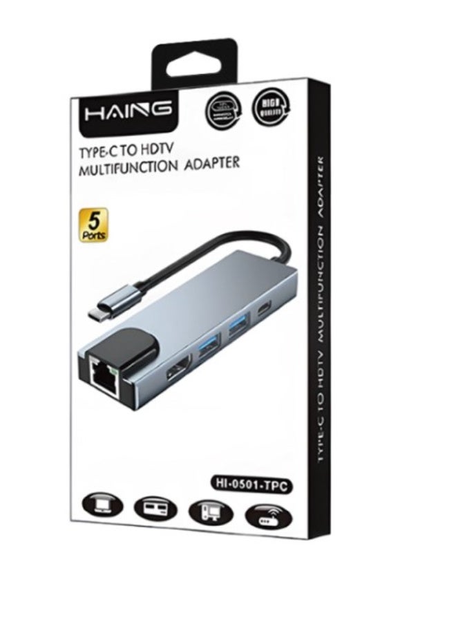 Haing محول هاب Type-C 5 في 1 - Image 1