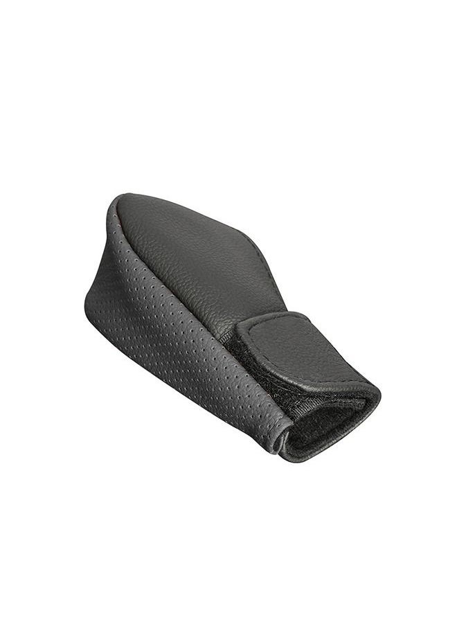 Car Gear Cover Leather, Shift Cover, Pure Handmade Car Gear Handle Cover, Interior Decoration Automotive Supplies, High-Grade Dress (Black) - Image 1