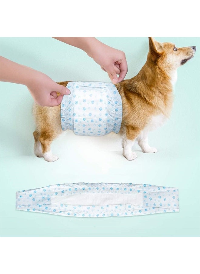 Generic - 12 Count Disposable Dog Diapers Male Adjustable Male Dog Wraps with Leak Proof Fit Puppy Diaper Liners Ultra Absorbent Doggie Diapers for Male Dogs - Image 1