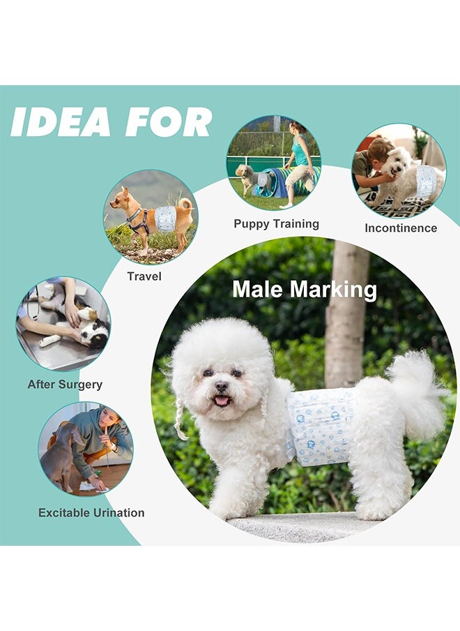 Generic - 12 Count Disposable Dog Diapers Male Adjustable Male Dog Wraps with Leak Proof Fit Puppy Diaper Liners Ultra Absorbent Doggie Diapers for Male Dogs - Image 1