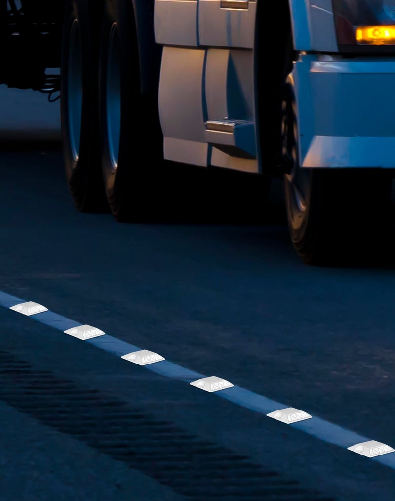 QWORK Road Reflectors, Pack of 10-4x4 Inch High-Reflectivity Driveway Reflectors Stud Markers for Pavement, Sidewalks, Freeways, Driveways - Image 5