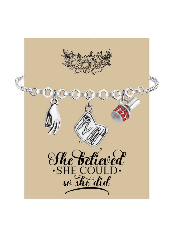 Lywjyb Birdgot سوار فني الأظافر هدية لفنان الأظافر مجوهرات فني الأظافر لمصفف الأظافر التجميل (بطاقة فني الأظافر) - Image 2