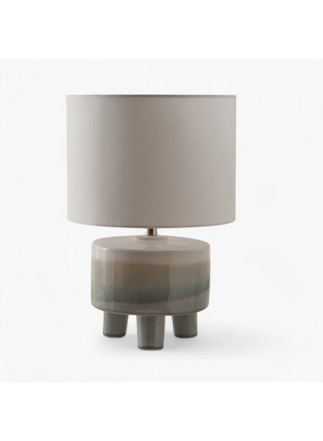 Home Box Nash Stoneware Base Table Lamp With Linen Shade 28 X 41 X 28 Cm