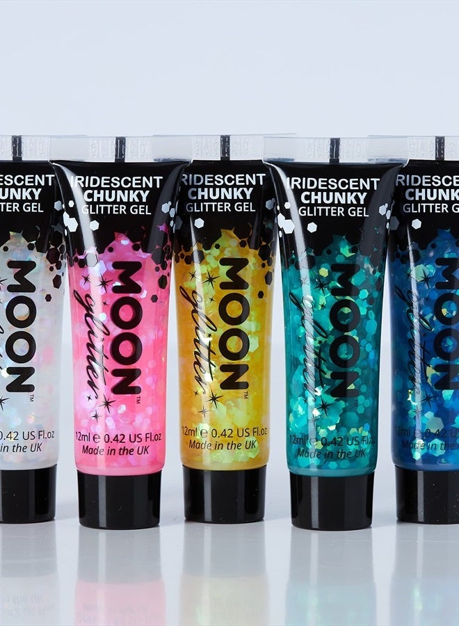 Moon Glitter جل لامع سميك للوجه والجسم من مون جلتر - 0.40 أونصة سائلة - طلاء وجه لامع - مجموعة من 5 ألوان - Image 2
