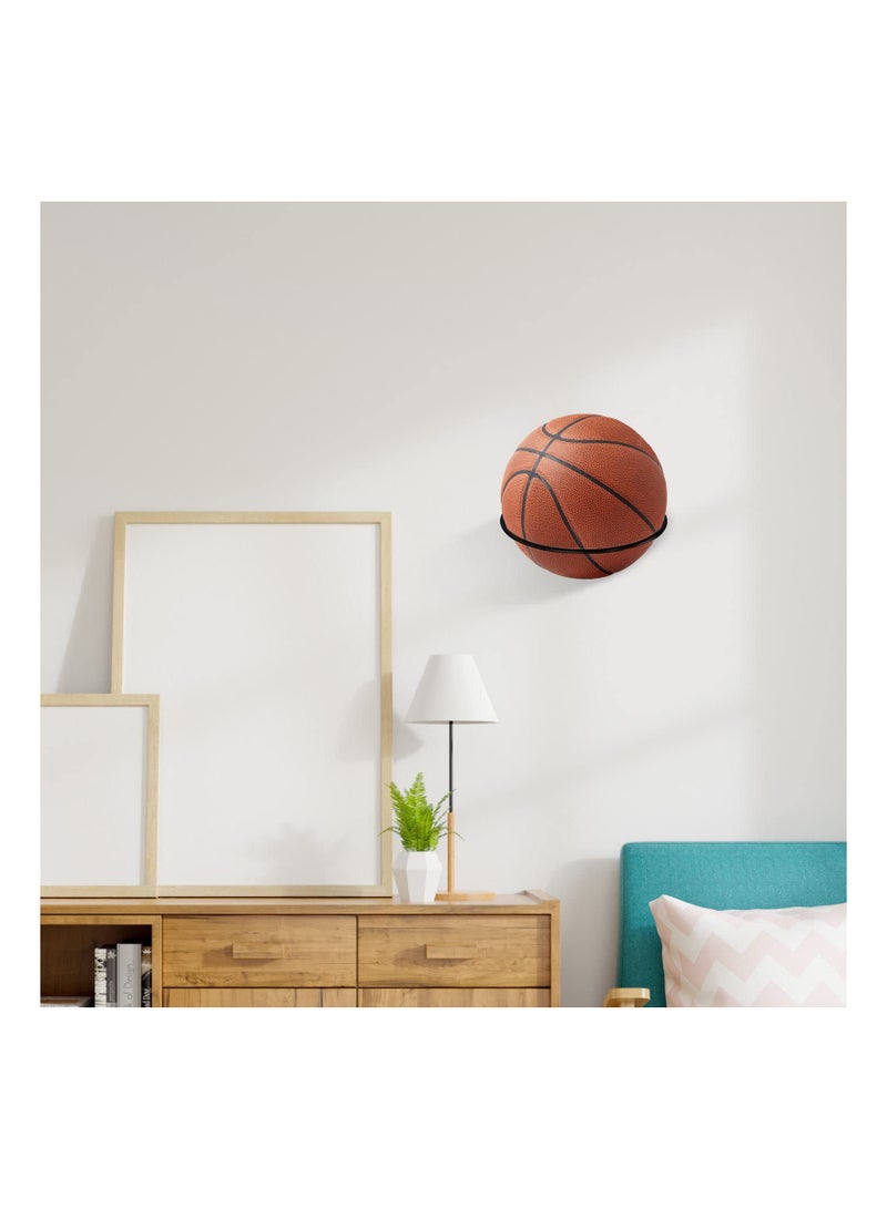 SYOSI Football Holder, Wall Mount Ball Holder Football Storage, Football Stand Ball Wall Storage Display Ball Storage Metal Ball Holder Rack Display Ball Holder Football Holders for Wall, Universal(3Pcs ) - Image 2
