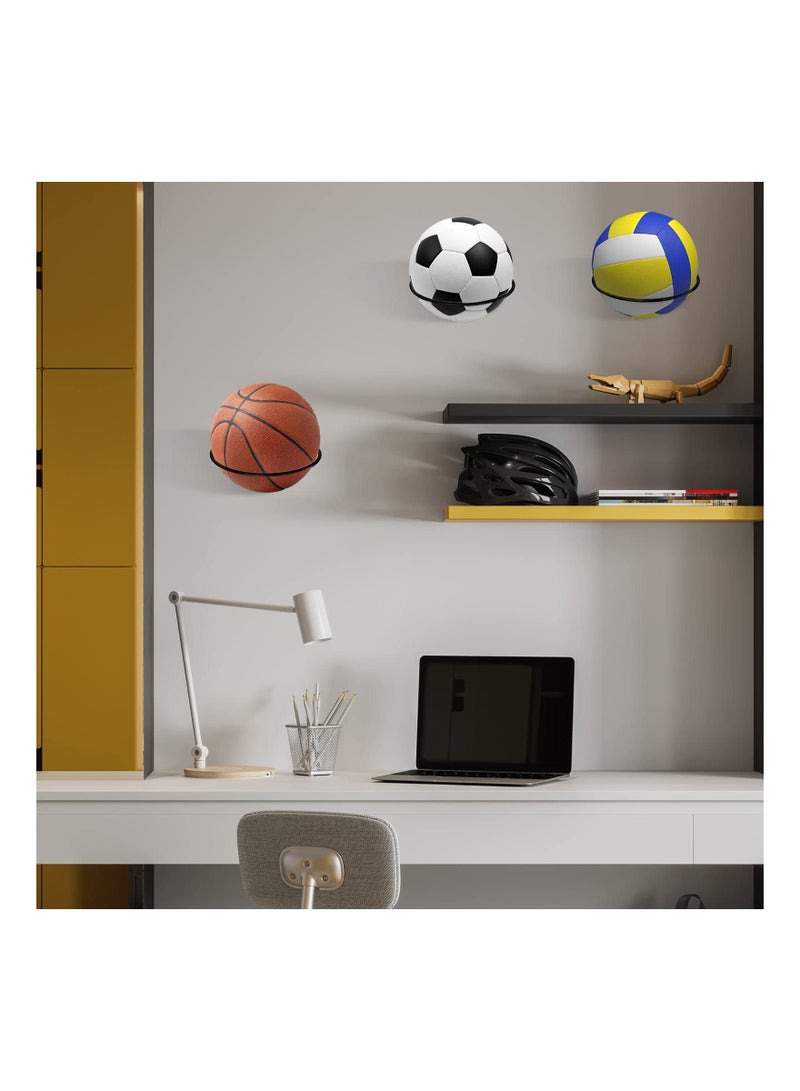 SYOSI Football Holder, Wall Mount Ball Holder Football Storage, Football Stand Ball Wall Storage Display Ball Storage Metal Ball Holder Rack Display Ball Holder Football Holders for Wall, Universal(3Pcs ) - Image 5