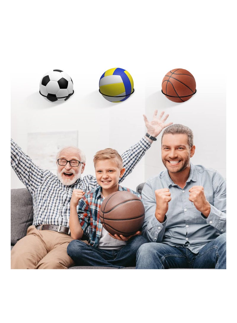 SYOSI Football Holder, Wall Mount Ball Holder Football Storage, Football Stand Ball Wall Storage Display Ball Storage Metal Ball Holder Rack Display Ball Holder Football Holders for Wall, Universal(3Pcs ) - Image 3