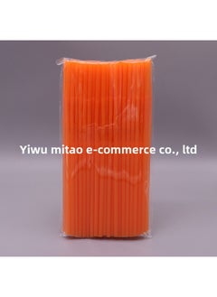 Generic Mi Tao Disposable Plastic Color Art Straw Modeling Creative Elbow Monochrome 100 10 Color Selection-Color:Orange 100/bag  - Image 1