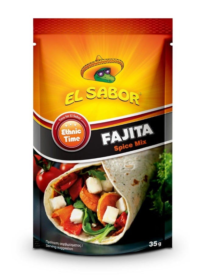 El Sabor Fajita Spice Mix 35G, Mexican Seasoning For Fajitas Wraps And Marinades - Image 1