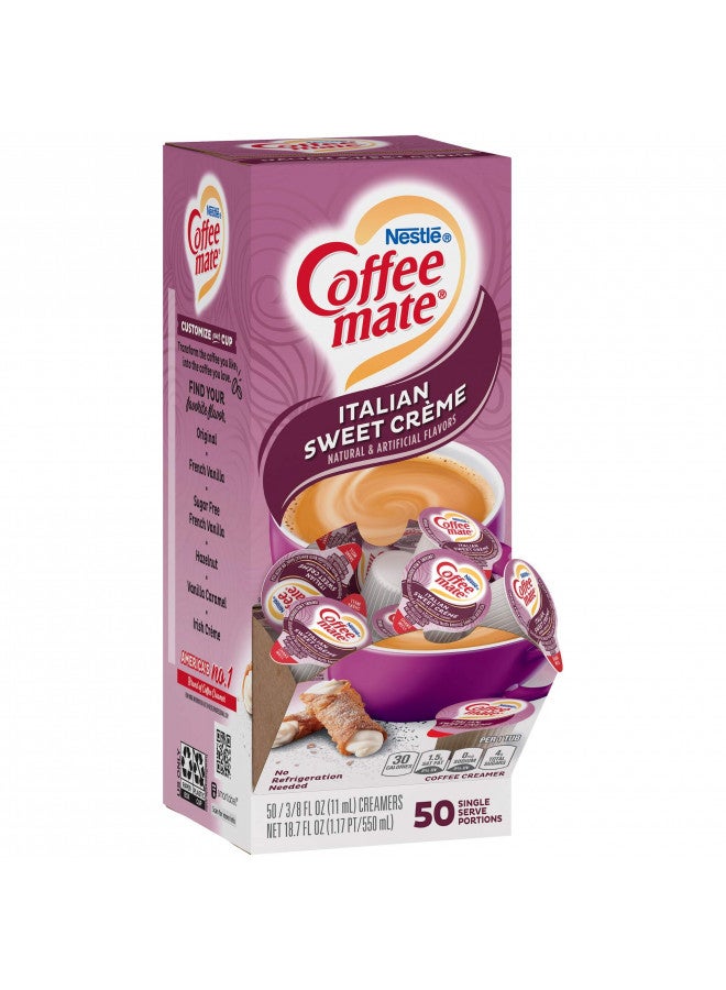 Nestle Coffee-mate 84652 Liquid Coffee Creamer, Italian Sweet Creme, 0.375 oz Cups, 50/Box - Image 2