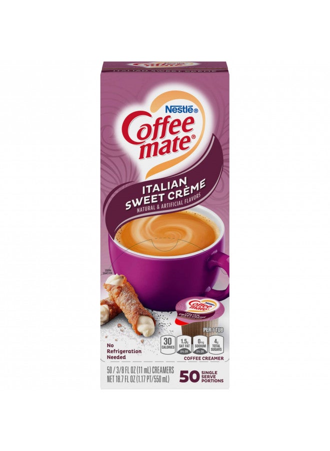 Nestle Coffee-mate 84652 Liquid Coffee Creamer, Italian Sweet Creme, 0.375 oz Cups, 50/Box - Image 1