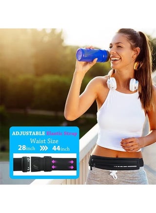 Slim Running Belt for Women Men,Runners Pack Phone Holder,Run Pouch Waist Belt for Workout Jogging,Money Belt Running Gear Accessories(Black) - view 5