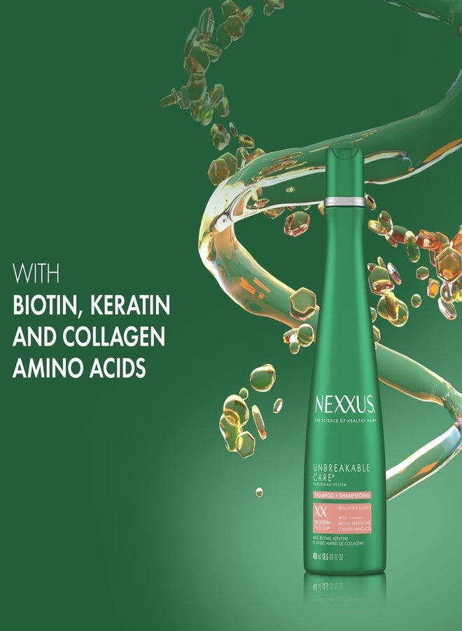 Nexxus Unbreakable Care Anti-Breakage Shampoo With Keratin, Collagen, Biotin For Fine And Thin Hair Sulfate Free Shampoo 13.5 oz - Image 4