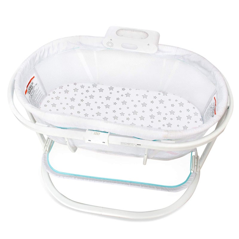 Biloban Bassinet Sheets Compatible with Fisher-Price Soothing Motions/Luminate Bassinet and Chicco LullaGo Anywhere Portable Bassinet, 2 Pack, 100% Jersey Knit Cotton Fitted Sheets, Grey Print for Baby - Image 2