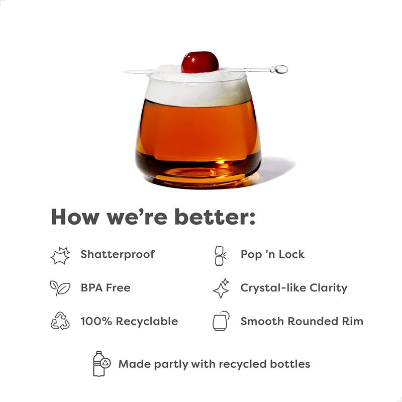 TOSSWARE POP 12oz Rocks SET OF 48, Premium Quality, Recyclable, Unbreakable & Crystal Clear Plastic Cocktail Glasses, 48 Count (Pack of 1) - Image 4