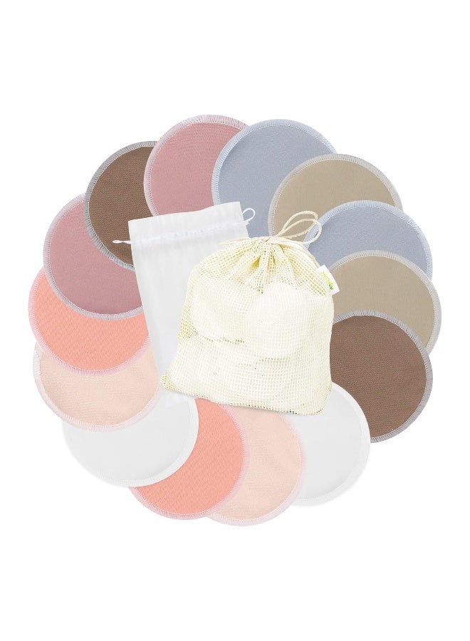 wegreeco Nursing Breast Pads (14 Pack) + Laundry Bag & Travel Storage Bag, 4.7 inch Option - Washable & Reusable Breastfeeding Nursing Pads (Mild, Large) - Image 1