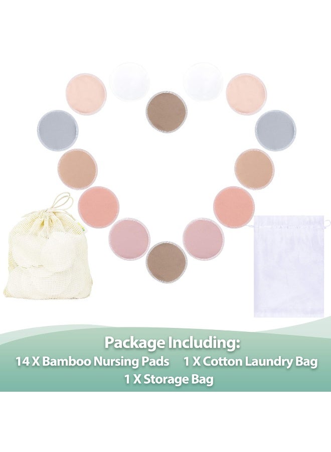 wegreeco Nursing Breast Pads (14 Pack) + Laundry Bag & Travel Storage Bag, 4.7 inch Option - Washable & Reusable Breastfeeding Nursing Pads (Mild, Large) - Image 2