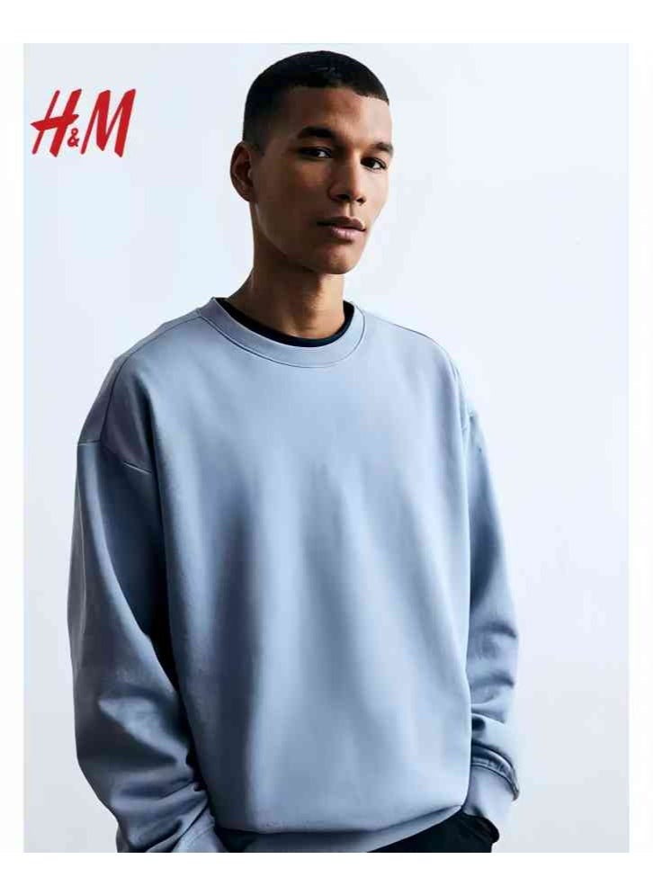 H and M - HM New Fashionable Casual Round Neck Loose American Long Sleeved Sweatshirt - Image 1