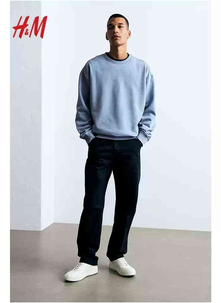 H and M - HM New Fashionable Casual Round Neck Loose American Long Sleeved Sweatshirt - Image 1
