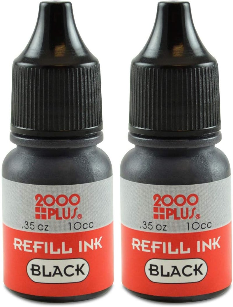 Ink Refill for Pre-Inked Stamps and Stamp Pads, Black .35 oz Each – Black (090689)