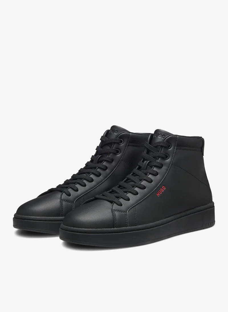 High-top sneakers in faux leather