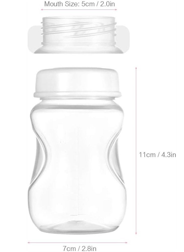 Generic - زجاجات حليب الأم مكونة من 3 قطع مع غطاء مانع للتسرب ورقبة واسعة 180 مل زجاجة تخزين لجمع حليب الثدي للسفر والعمل المنزلي - Image 1