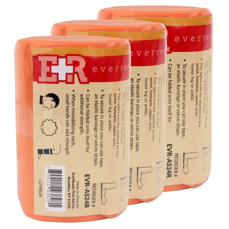 Universal Aluminum Splint 24 Inch Rolled 3 Pack