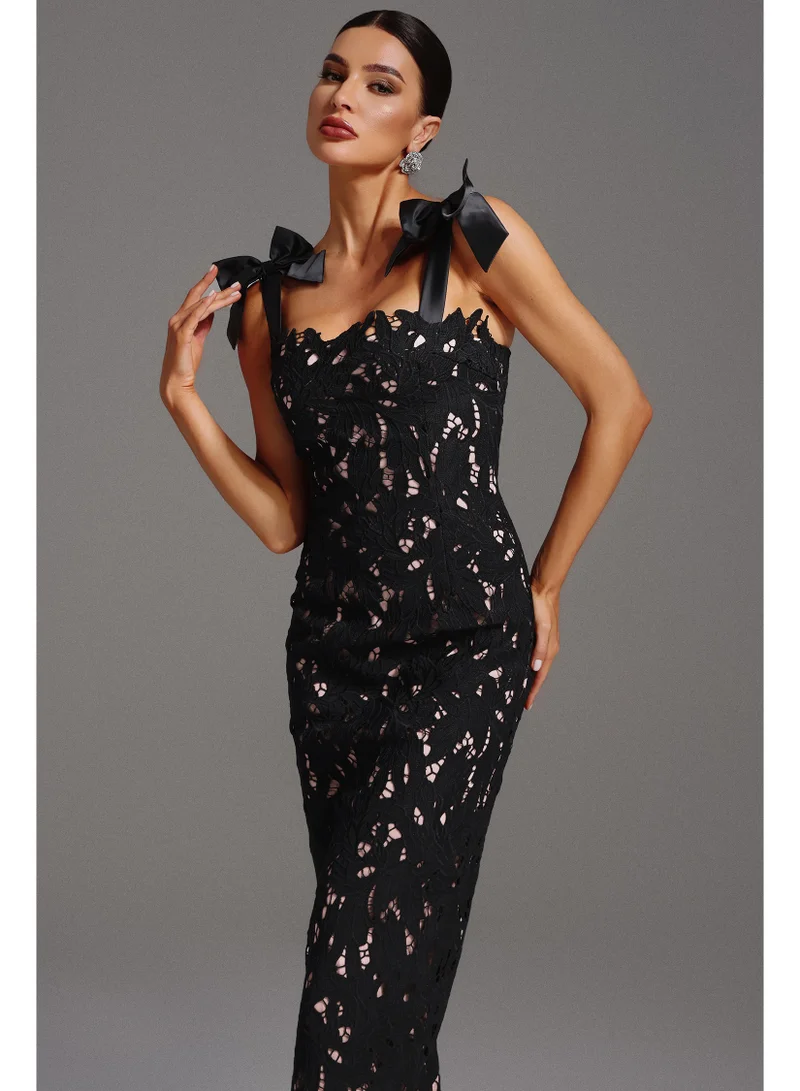 Bella Barnett  Lucretia Sleeveless Lace Bow Maxi Dress for Women | Best Price UAE
