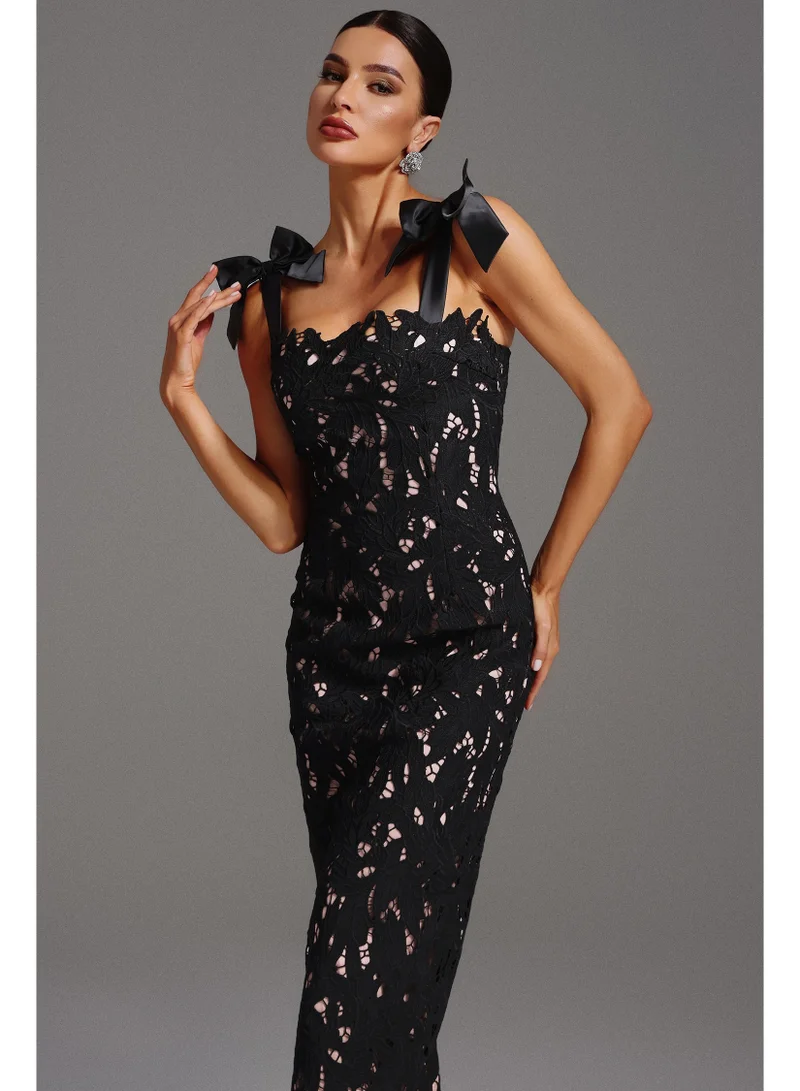 Bella Barnett  Lucretia Sleeveless Lace Bow Maxi Dress for Women | Best Price UAE