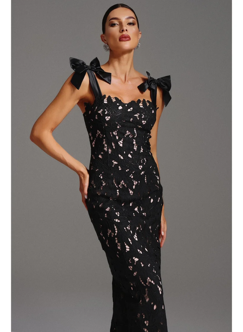 Bella Barnett  Lucretia Sleeveless Lace Bow Maxi Dress for Women | Best Price UAE
