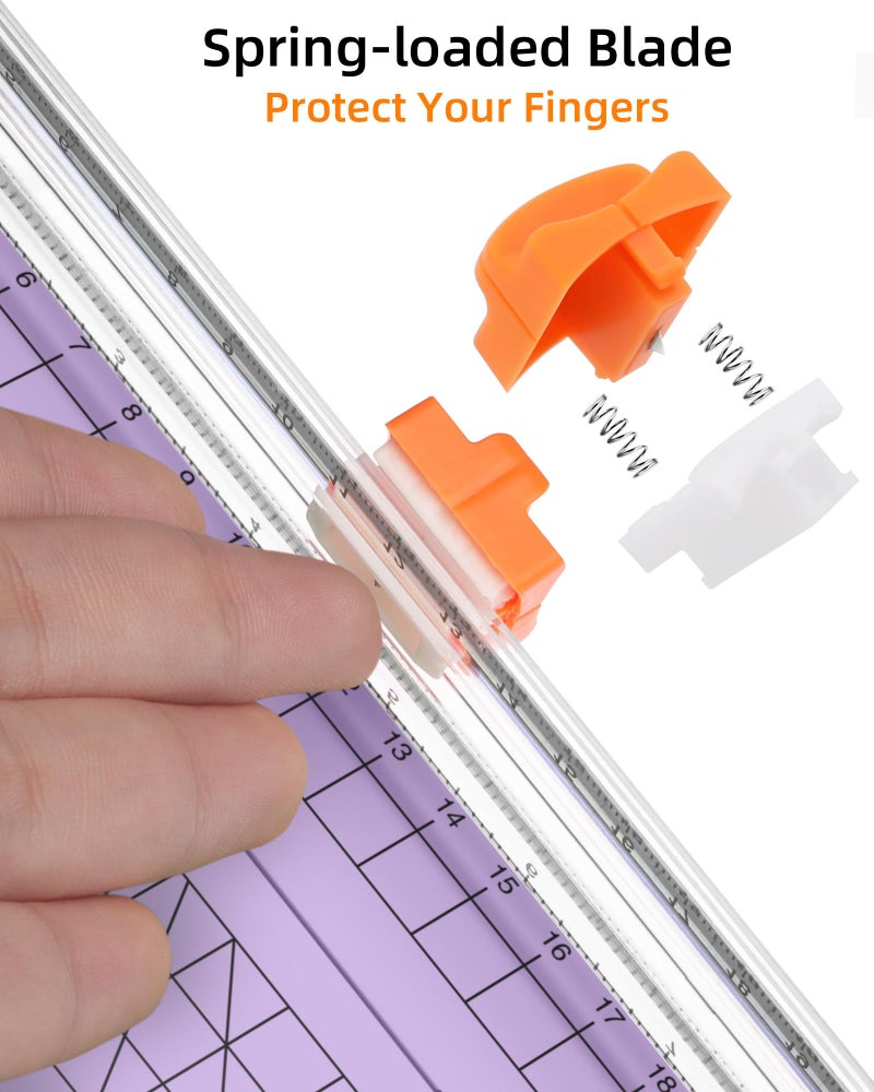 Firbon Purple A5 Paper Cutter, Straight Small Paper Trimmer with Side Ruler for Scrapbooking Craft, Paper, Coupon, Label, Cardstock - Image 3