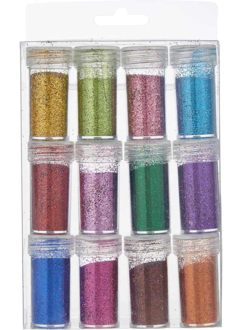 برطمانات لامعة لأعمال الفنون والحرف اليدوية، مسحوق لامع لصنع السلايم، سكرابوكينغ، للجسم والوجه، دعوات الحفلات، أشغال يدوية لعيد الميلاد، زينة المهرجانات - ألوان متنوعة متعددة الألوان - Image 1