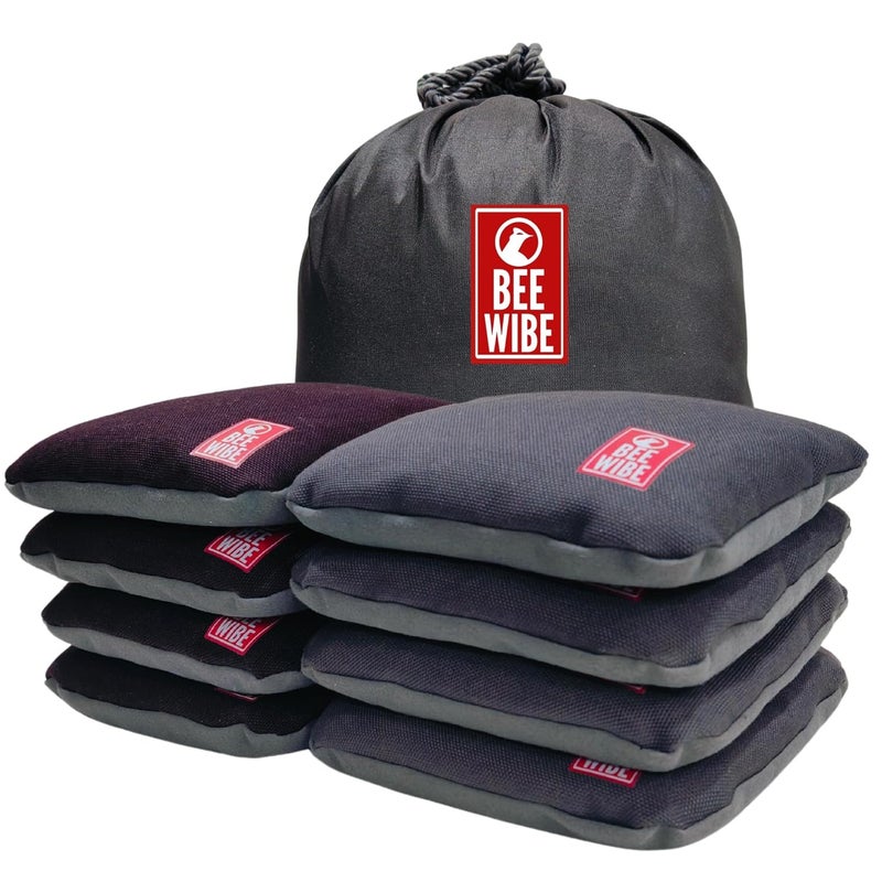 BEEWIBE Set of 8 Official Regulation Cornhole Bags - Dual-Sided, Weather-Resistant Bean Bags for Professional and Casual Play - Includes Convenient Tote Bag (Brown/Grey) - Image 1