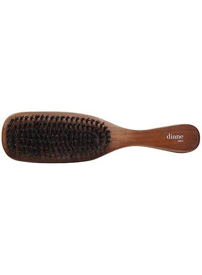 Diane Medium Firmness Reinforced Boar Bristle Long Handle Style Curved Wave Mens Hair Brush Brown - Image 4