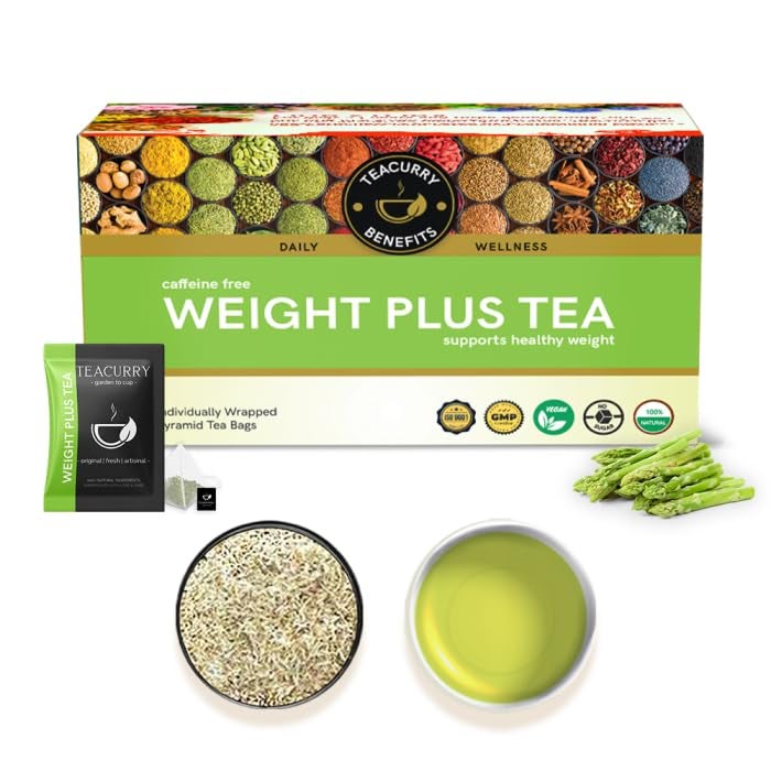 TEACURRY Weight Gain Tea 30 Tea Bags (1 Month Pack) Helps in Plus Mass - Men & Women | Green Tea for Weight Gain | increase Weight - Image 1