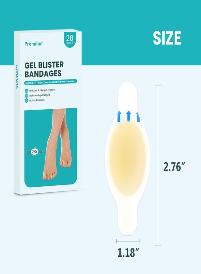 Promifun 28 Pieces Blister Plasters - Invisible Hydrocolloid Gel Bandages for Heel, Foot, and Toe - Waterproof Blister Cushion Pads for Skin Protection and Fast Healing（Toe Pack） - Image 2