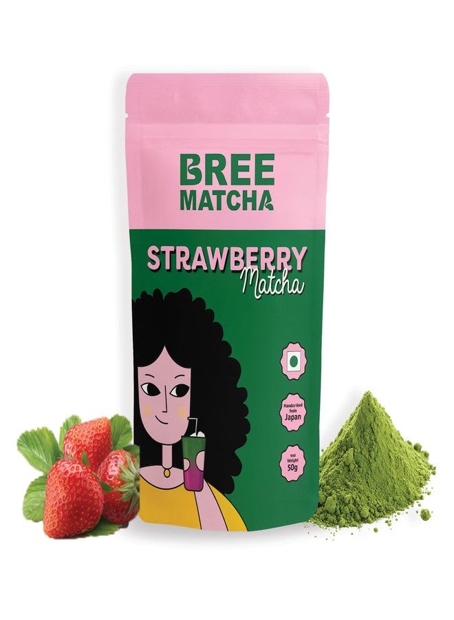 Bree Matcha Strawberry Matcha Powder (50g) | Japanese Green Tea from Kagoshima | Boost Energy & Focus | Rich in Antioxidants | Smooth Strawberry Taste - Image 1