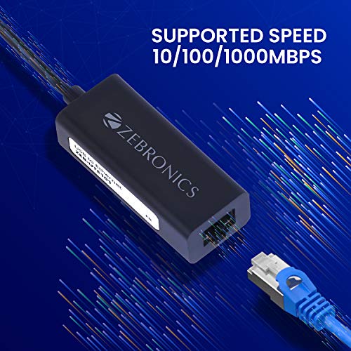 Zebronics Zeb-UTE101 USB to RJ45 Ethernet LAN Adapter, Up to 1000 Mbps, for Windows/Mac/Linux (Black) - Image 3