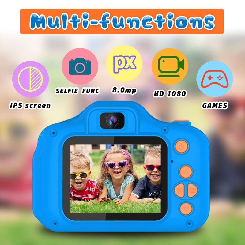 Seckton Upgrade Kids Selfie Camera, Christmas Birthday Gifts for Boys Age 3-9, HD Digital Video Cameras for Toddler, Portable Toy for 3 4 5 6 7 8 Year Old Boy with 32GB SD Card-Navy Blue - Image 2