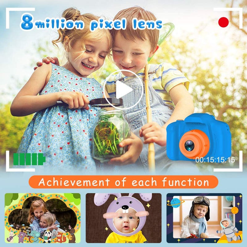 Seckton Upgrade Kids Selfie Camera, Christmas Birthday Gifts for Boys Age 3-9, HD Digital Video Cameras for Toddler, Portable Toy for 3 4 5 6 7 8 Year Old Boy with 32GB SD Card-Navy Blue - Image 5